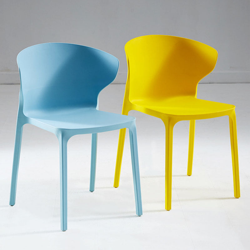 Contemporary Stacking Wingback Side Chair Matte Finish Plastic Dining Chair Clearhalo 'Dining Chairs' 'Dining Tables & Seating' 'dining_chair' 'furn' 'furn_dining_chair' 'Furniture' 'furniture_dining_chair' 'Kitchen & Dining Furniture' 4707700