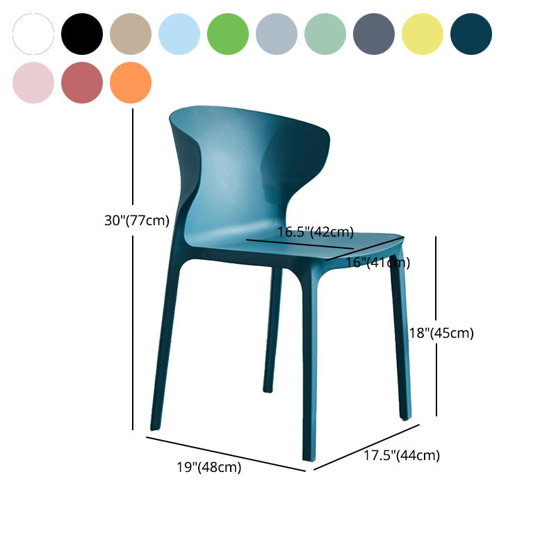 Contemporary Stacking Wingback Side Chair Matte Finish Plastic Dining Chair Clearhalo 'Dining Chairs' 'Dining Tables & Seating' 'dining_chair' 'furn' 'furn_dining_chair' 'Furniture' 'furniture_dining_chair' 'Kitchen & Dining Furniture' 4707703