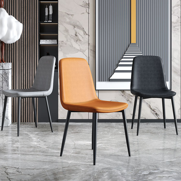 Contemporary Style Dining Chair Armless Chairs with Metal Legs for Kitchen Clearhalo 'Dining Chairs' 'Dining Tables & Seating' 'dining_chair' 'furn' 'furn_dining_chair' 'Furniture' 'furniture_dining_chair' 'Kitchen & Dining Furniture' 4707706