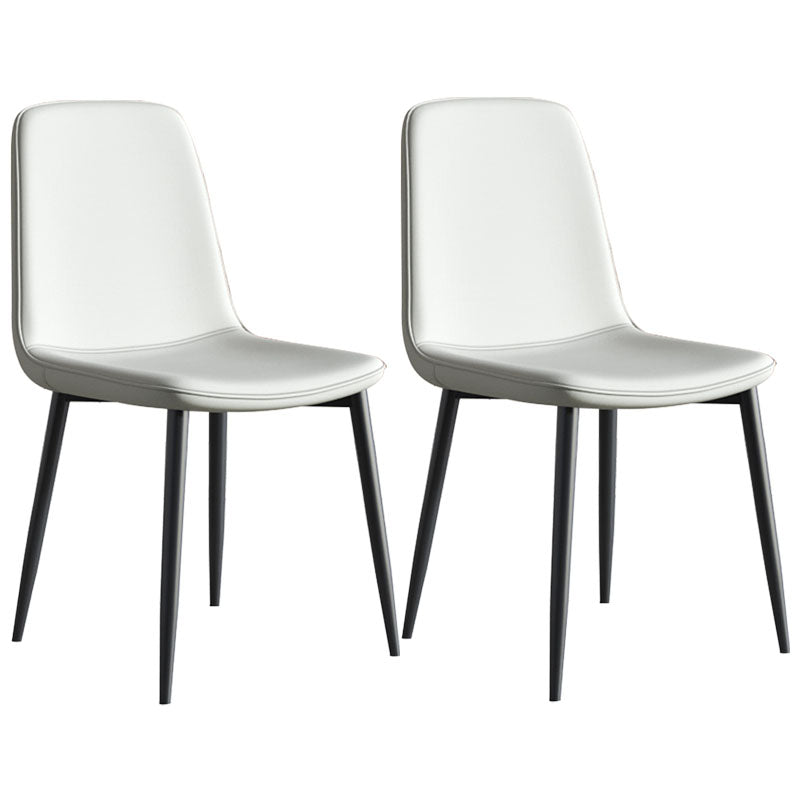 Contemporary Style Dining Chair Armless Chairs with Metal Legs for Kitchen Light Gray 2 Piece Set Clearhalo 'Dining Chairs' 'Dining Tables & Seating' 'dining_chair' 'furn' 'furn_dining_chair' 'Furniture' 'furniture_dining_chair' 'Kitchen & Dining Furniture' 4707715