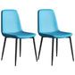 Contemporary Style Dining Chair Armless Chairs with Metal Legs for Kitchen Peacock Blue 2 Piece Set Clearhalo 'Dining Chairs' 'Dining Tables & Seating' 'dining_chair' 'furn' 'furn_dining_chair' 'Furniture' 'furniture_dining_chair' 'Kitchen & Dining Furniture' 4707718