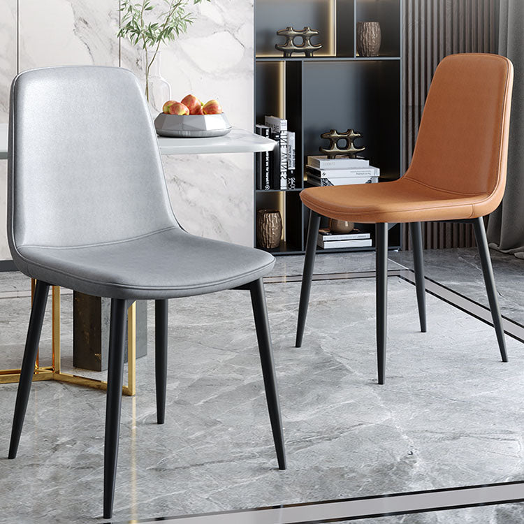 Contemporary Style Dining Chair Armless Chairs with Metal Legs for Kitchen Clearhalo 'Dining Chairs' 'Dining Tables & Seating' 'dining_chair' 'furn' 'furn_dining_chair' 'Furniture' 'furniture_dining_chair' 'Kitchen & Dining Furniture' 4707725