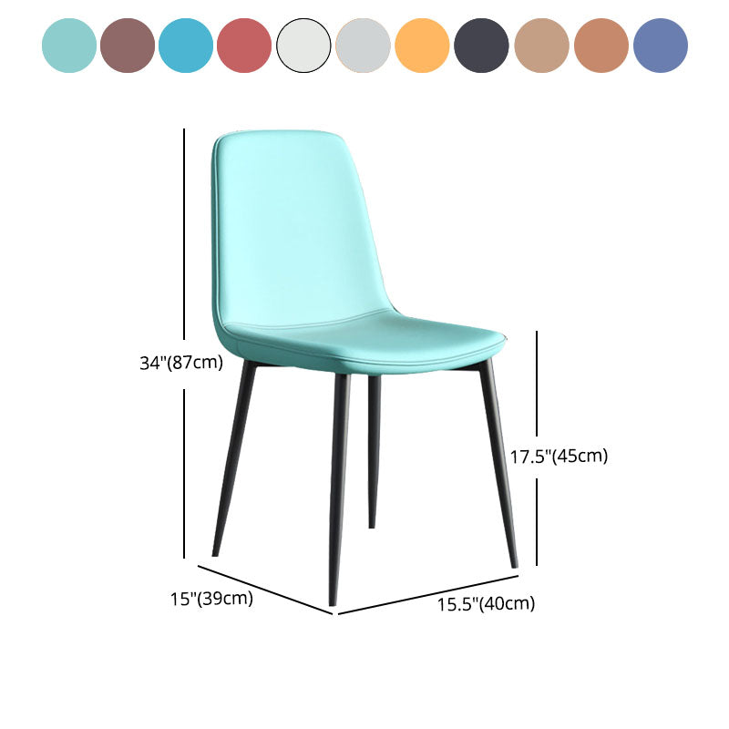 Contemporary Style Dining Chair Armless Chairs with Metal Legs for Kitchen Clearhalo 'Dining Chairs' 'Dining Tables & Seating' 'dining_chair' 'furn' 'furn_dining_chair' 'Furniture' 'furniture_dining_chair' 'Kitchen & Dining Furniture' 4707726