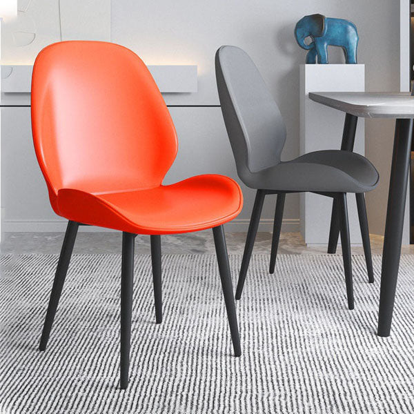 Contemporary Style Dining Chair Wingback Armless Chairs with Metal Legs for Kitchen Clearhalo 'Dining Chairs' 'Dining Tables & Seating' 'dining_chair' 'furn' 'furn_dining_chair' 'Furniture' 'furniture_dining_chair' 'Kitchen & Dining Furniture' 4707727