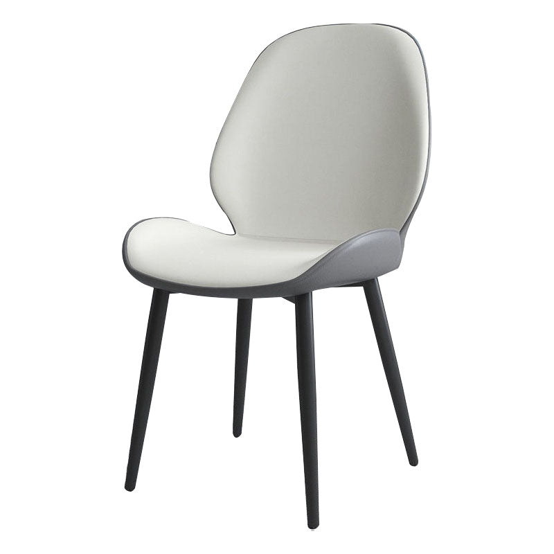 Contemporary Style Dining Chair Wingback Armless Chairs with Metal Legs for Kitchen Clearhalo 'Dining Chairs' 'Dining Tables & Seating' 'dining_chair' 'furn' 'furn_dining_chair' 'Furniture' 'furniture_dining_chair' 'Kitchen & Dining Furniture' 4707736