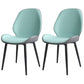 Contemporary Style Dining Chair Wingback Armless Chairs with Metal Legs for Kitchen Gray-Green 2 Piece Set Clearhalo 'Dining Chairs' 'Dining Tables & Seating' 'dining_chair' 'furn' 'furn_dining_chair' 'Furniture' 'furniture_dining_chair' 'Kitchen & Dining Furniture' 4707743