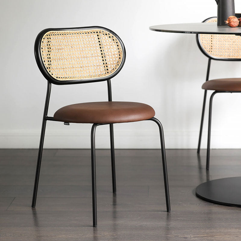 Industrial Style PU Leather Dining Chairs Open Back Dining Side Chair Clearhalo 'Dining Chairs' 'Dining Tables & Seating' 'dining_chair' 'furn' 'furn_dining_chair' 'Furniture' 'furniture_dining_chair' 'Kitchen & Dining Furniture' 4707767