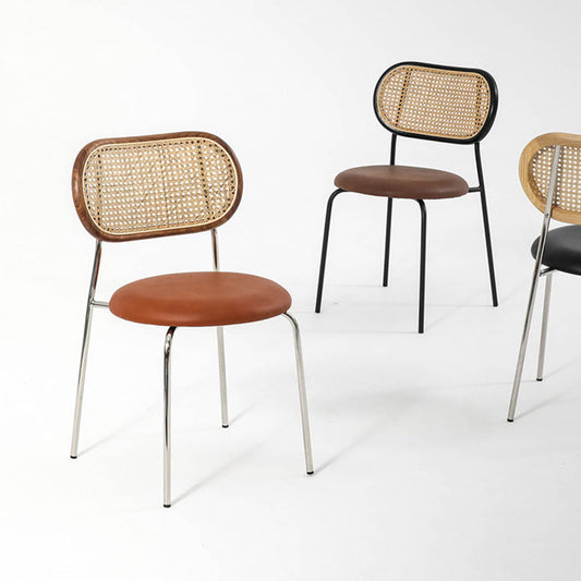 Industrial Style PU Leather Dining Chairs Open Back Dining Side Chair Clearhalo 'Dining Chairs' 'Dining Tables & Seating' 'dining_chair' 'furn' 'furn_dining_chair' 'Furniture' 'furniture_dining_chair' 'Kitchen & Dining Furniture' 4707772