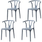 Modern Style Stackable Chair Dining Armless Chair with Plastic Legs for Kitchen Grey 4 Piece Set Clearhalo 'Dining Chairs' 'Dining Tables & Seating' 'dining_chair' 'furn' 'furn_dining_chair' 'Furniture' 'furniture_dining_chair' 'Kitchen & Dining Furniture' 4707777