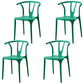 Modern Style Stackable Chair Dining Armless Chair with Plastic Legs for Kitchen Green 4 Piece Set Clearhalo 'Dining Chairs' 'Dining Tables & Seating' 'dining_chair' 'furn' 'furn_dining_chair' 'Furniture' 'furniture_dining_chair' 'Kitchen & Dining Furniture' 4707778