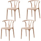 Modern Style Stackable Chair Dining Armless Chair with Plastic Legs for Kitchen Camel 4 Piece Set Clearhalo 'Dining Chairs' 'Dining Tables & Seating' 'dining_chair' 'furn' 'furn_dining_chair' 'Furniture' 'furniture_dining_chair' 'Kitchen & Dining Furniture' 4707790