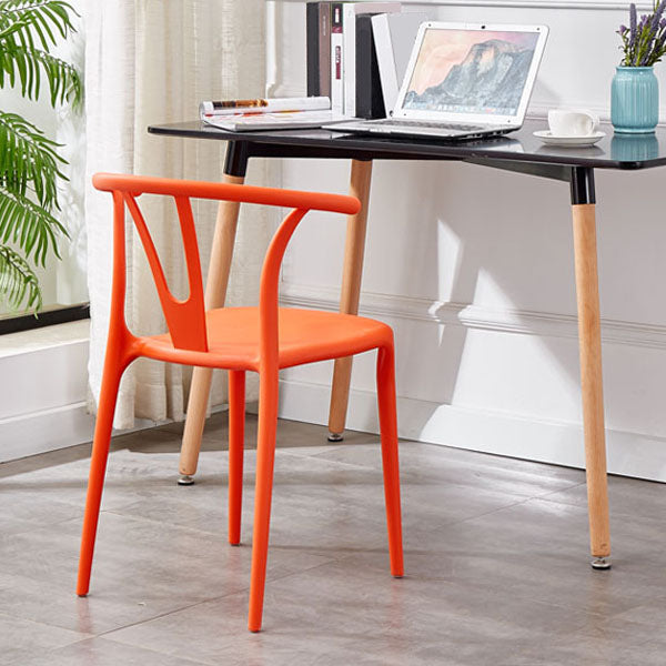 Modern Style Stackable Chair Dining Armless Chair with Plastic Legs for Kitchen Clearhalo 'Dining Chairs' 'Dining Tables & Seating' 'dining_chair' 'furn' 'furn_dining_chair' 'Furniture' 'furniture_dining_chair' 'Kitchen & Dining Furniture' 4707799