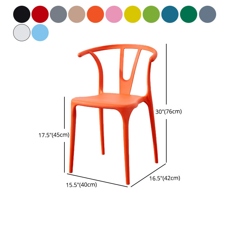 Modern Style Stackable Chair Dining Armless Chair with Plastic Legs for Kitchen Clearhalo 'Dining Chairs' 'Dining Tables & Seating' 'dining_chair' 'furn' 'furn_dining_chair' 'Furniture' 'furniture_dining_chair' 'Kitchen & Dining Furniture' 4707800