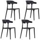 Contemporary Style Stackable Chairs Dining Armless Chairs with Plastic Legs for Kitchen Black 4 Piece Set Clearhalo 'Dining Chairs' 'Dining Tables & Seating' 'dining_chair' 'furn' 'furn_dining_chair' 'Furniture' 'furniture_dining_chair' 'Kitchen & Dining Furniture' 4707804