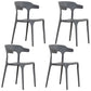 Contemporary Style Stackable Chairs Dining Armless Chairs with Plastic Legs for Kitchen Dark Gray 4 Piece Set Clearhalo 'Dining Chairs' 'Dining Tables & Seating' 'dining_chair' 'furn' 'furn_dining_chair' 'Furniture' 'furniture_dining_chair' 'Kitchen & Dining Furniture' 4707807