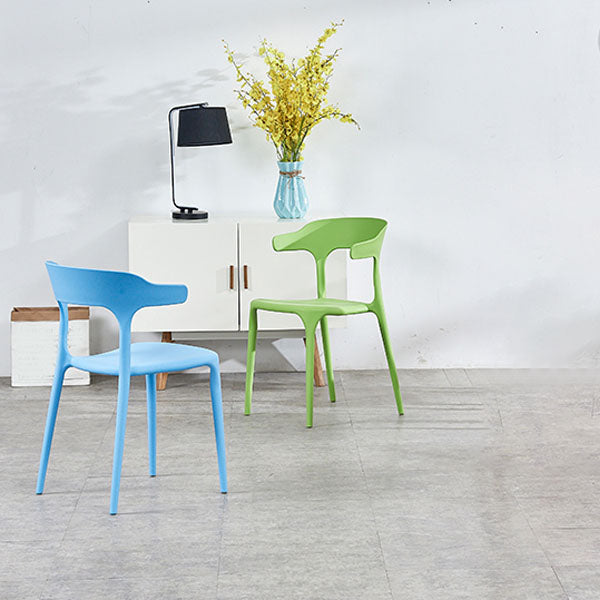 Contemporary Style Stackable Chairs Dining Armless Chairs with Plastic Legs for Kitchen Clearhalo 'Dining Chairs' 'Dining Tables & Seating' 'dining_chair' 'furn' 'furn_dining_chair' 'Furniture' 'furniture_dining_chair' 'Kitchen & Dining Furniture' 4707808