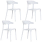 Contemporary Style Stackable Chairs Dining Armless Chairs with Plastic Legs for Kitchen White 4 Piece Set Clearhalo 'Dining Chairs' 'Dining Tables & Seating' 'dining_chair' 'furn' 'furn_dining_chair' 'Furniture' 'furniture_dining_chair' 'Kitchen & Dining Furniture' 4707812