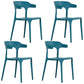 Contemporary Style Stackable Chairs Dining Armless Chairs with Plastic Legs for Kitchen Peacock Blue 4 Piece Set Clearhalo 'Dining Chairs' 'Dining Tables & Seating' 'dining_chair' 'furn' 'furn_dining_chair' 'Furniture' 'furniture_dining_chair' 'Kitchen & Dining Furniture' 4707814
