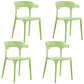 Contemporary Style Stackable Chairs Dining Armless Chairs with Plastic Legs for Kitchen Green 4 Piece Set Clearhalo 'Dining Chairs' 'Dining Tables & Seating' 'dining_chair' 'furn' 'furn_dining_chair' 'Furniture' 'furniture_dining_chair' 'Kitchen & Dining Furniture' 4707815