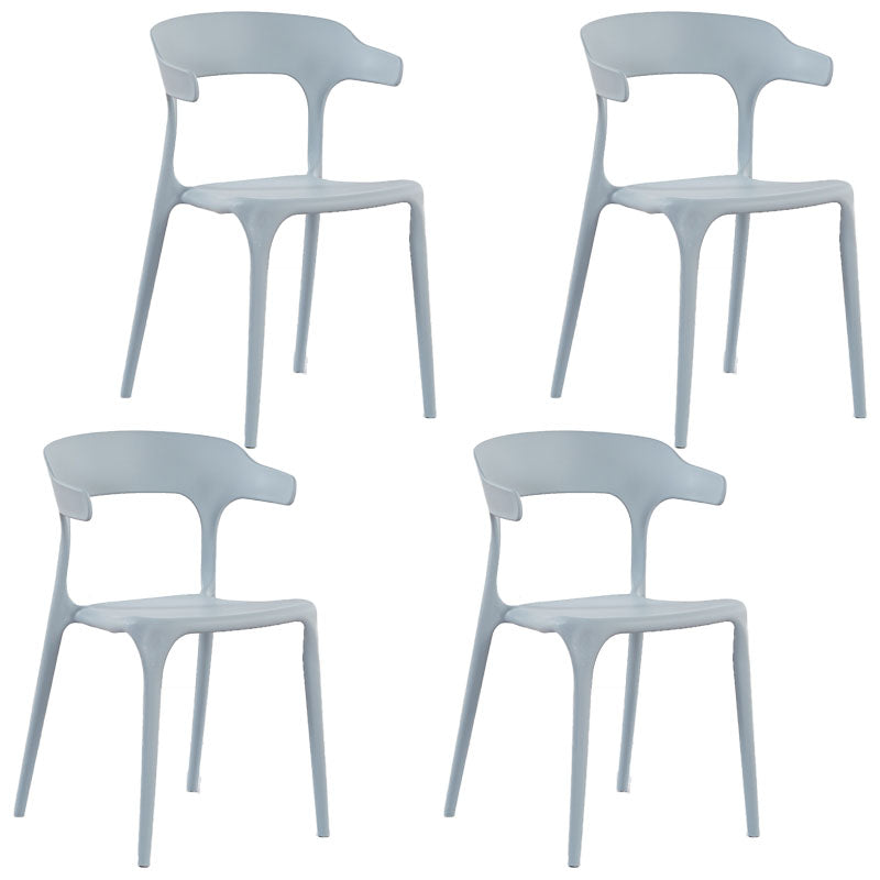 Contemporary Style Stackable Chairs Dining Armless Chairs with Plastic Legs for Kitchen Light Gray 4 Piece Set Clearhalo 'Dining Chairs' 'Dining Tables & Seating' 'dining_chair' 'furn' 'furn_dining_chair' 'Furniture' 'furniture_dining_chair' 'Kitchen & Dining Furniture' 4707818