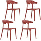 Contemporary Style Stackable Chairs Dining Armless Chairs with Plastic Legs for Kitchen Burgundy 4 Piece Set Clearhalo 'Dining Chairs' 'Dining Tables & Seating' 'dining_chair' 'furn' 'furn_dining_chair' 'Furniture' 'furniture_dining_chair' 'Kitchen & Dining Furniture' 4707819