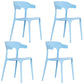 Contemporary Style Stackable Chairs Dining Armless Chairs with Plastic Legs for Kitchen Sky Blue 4 Piece Set Clearhalo 'Dining Chairs' 'Dining Tables & Seating' 'dining_chair' 'furn' 'furn_dining_chair' 'Furniture' 'furniture_dining_chair' 'Kitchen & Dining Furniture' 4707821