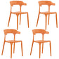 Contemporary Style Stackable Chairs Dining Armless Chairs with Plastic Legs for Kitchen Orange 4 Piece Set Clearhalo 'Dining Chairs' 'Dining Tables & Seating' 'dining_chair' 'furn' 'furn_dining_chair' 'Furniture' 'furniture_dining_chair' 'Kitchen & Dining Furniture' 4707823