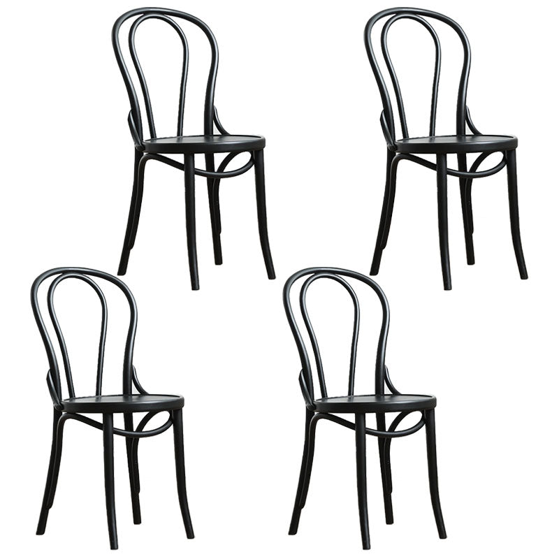 Wood Traditional Kitchen Dining Room Chair Windsor Back Side Chair Black Wood 4 Piece Set Clearhalo 'Dining Chairs' 'Dining Tables & Seating' 'dining_chair' 'furn' 'furn_dining_chair' 'Furniture' 'furniture_dining_chair' 'Kitchen & Dining Furniture' 4707829