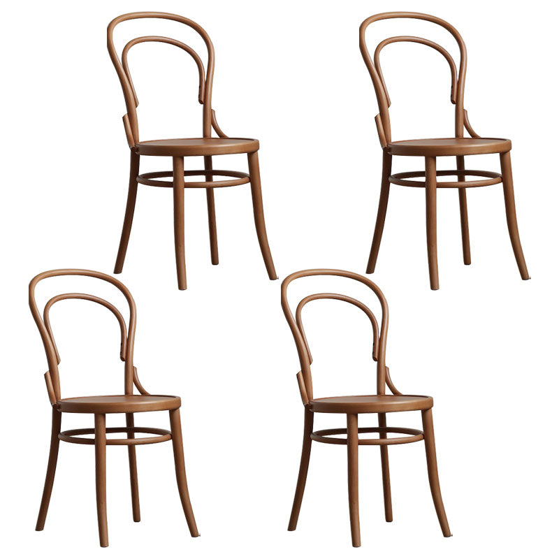 Wood Traditional Kitchen Dining Room Chair Windsor Back Side Chair Khaki Wood 4 Piece Set Clearhalo 'Dining Chairs' 'Dining Tables & Seating' 'dining_chair' 'furn' 'furn_dining_chair' 'Furniture' 'furniture_dining_chair' 'Kitchen & Dining Furniture' 4707835