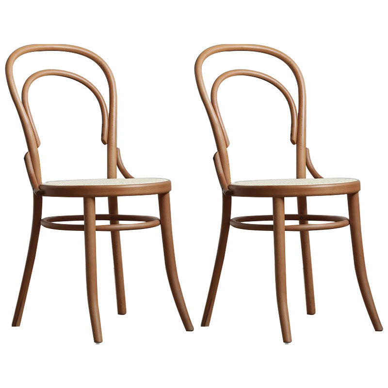 Wood Traditional Kitchen Dining Room Chair Windsor Back Side Chair Khaki Wicker & Rattan 2 Piece Set Clearhalo 'Dining Chairs' 'Dining Tables & Seating' 'dining_chair' 'furn' 'furn_dining_chair' 'Furniture' 'furniture_dining_chair' 'Kitchen & Dining Furniture' 4707840