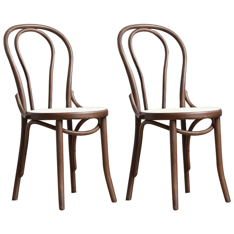 Wood Traditional Kitchen Dining Room Chair Windsor Back Side Chair Walnut Wicker & Rattan 2 Piece Set Clearhalo 'Dining Chairs' 'Dining Tables & Seating' 'dining_chair' 'furn' 'furn_dining_chair' 'Furniture' 'furniture_dining_chair' 'Kitchen & Dining Furniture' 4707845