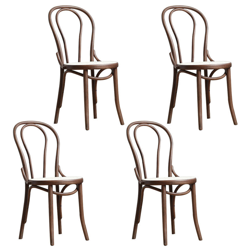 Wood Traditional Kitchen Dining Room Chair Windsor Back Side Chair Walnut Wicker & Rattan 4 Piece Set Clearhalo 'Dining Chairs' 'Dining Tables & Seating' 'dining_chair' 'furn' 'furn_dining_chair' 'Furniture' 'furniture_dining_chair' 'Kitchen & Dining Furniture' 4707846