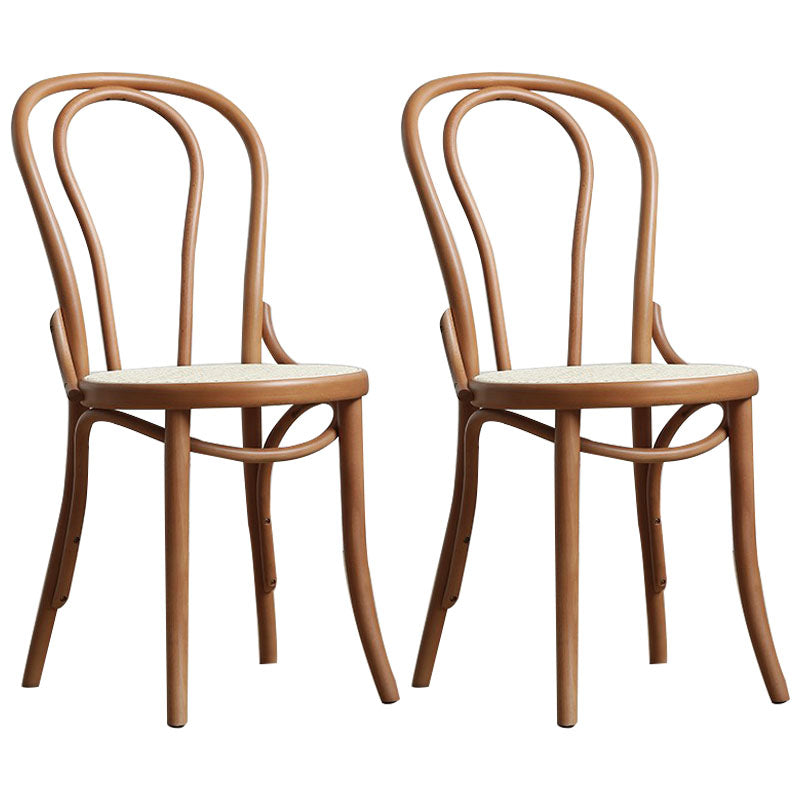 Wood Traditional Kitchen Dining Room Chair Windsor Back Side Chair Light Khaki Wicker & Rattan 2 Piece Set Clearhalo 'Dining Chairs' 'Dining Tables & Seating' 'dining_chair' 'furn' 'furn_dining_chair' 'Furniture' 'furniture_dining_chair' 'Kitchen & Dining Furniture' 4707851