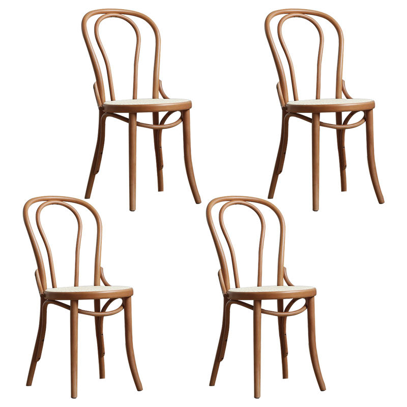 Wood Traditional Kitchen Dining Room Chair Windsor Back Side Chair Light Khaki Wicker & Rattan 4 Piece Set Clearhalo 'Dining Chairs' 'Dining Tables & Seating' 'dining_chair' 'furn' 'furn_dining_chair' 'Furniture' 'furniture_dining_chair' 'Kitchen & Dining Furniture' 4707852