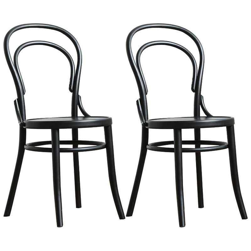 Wood Traditional Kitchen Dining Room Chair Windsor Back Side Chair Gloss Black Wood 2 Piece Set Clearhalo 'Dining Chairs' 'Dining Tables & Seating' 'dining_chair' 'furn' 'furn_dining_chair' 'Furniture' 'furniture_dining_chair' 'Kitchen & Dining Furniture' 4707854