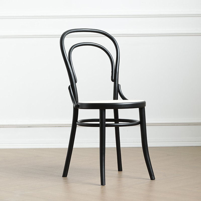 Wood Traditional Kitchen Dining Room Chair Windsor Back Side Chair Black Wicker & Rattan 1 Piece Clearhalo 'Dining Chairs' 'Dining Tables & Seating' 'dining_chair' 'furn' 'furn_dining_chair' 'Furniture' 'furniture_dining_chair' 'Kitchen & Dining Furniture' 4707856