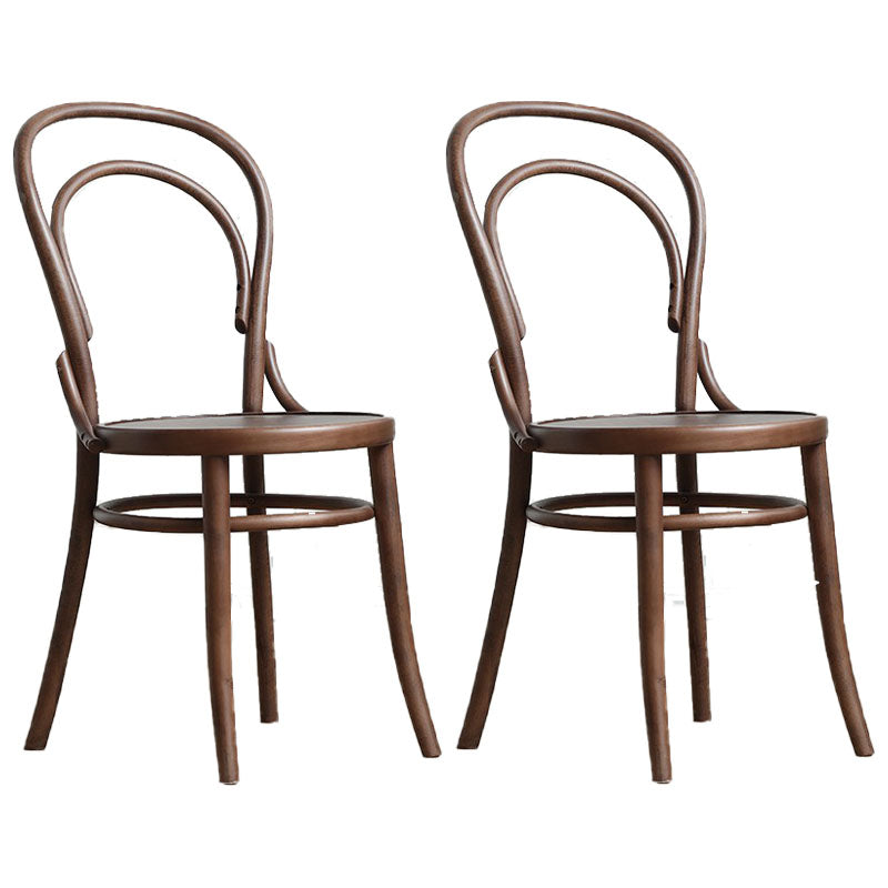 Wood Traditional Kitchen Dining Room Chair Windsor Back Side Chair Dark Khaki Wood 2 Piece Set Clearhalo 'Dining Chairs' 'Dining Tables & Seating' 'dining_chair' 'furn' 'furn_dining_chair' 'Furniture' 'furniture_dining_chair' 'Kitchen & Dining Furniture' 4707860
