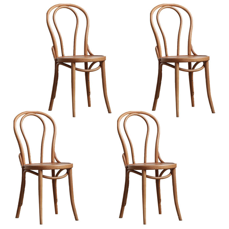 Wood Traditional Kitchen Dining Room Chair Windsor Back Side Chair Light Khaki Wood 4 Piece Set Clearhalo 'Dining Chairs' 'Dining Tables & Seating' 'dining_chair' 'furn' 'furn_dining_chair' 'Furniture' 'furniture_dining_chair' 'Kitchen & Dining Furniture' 4707864