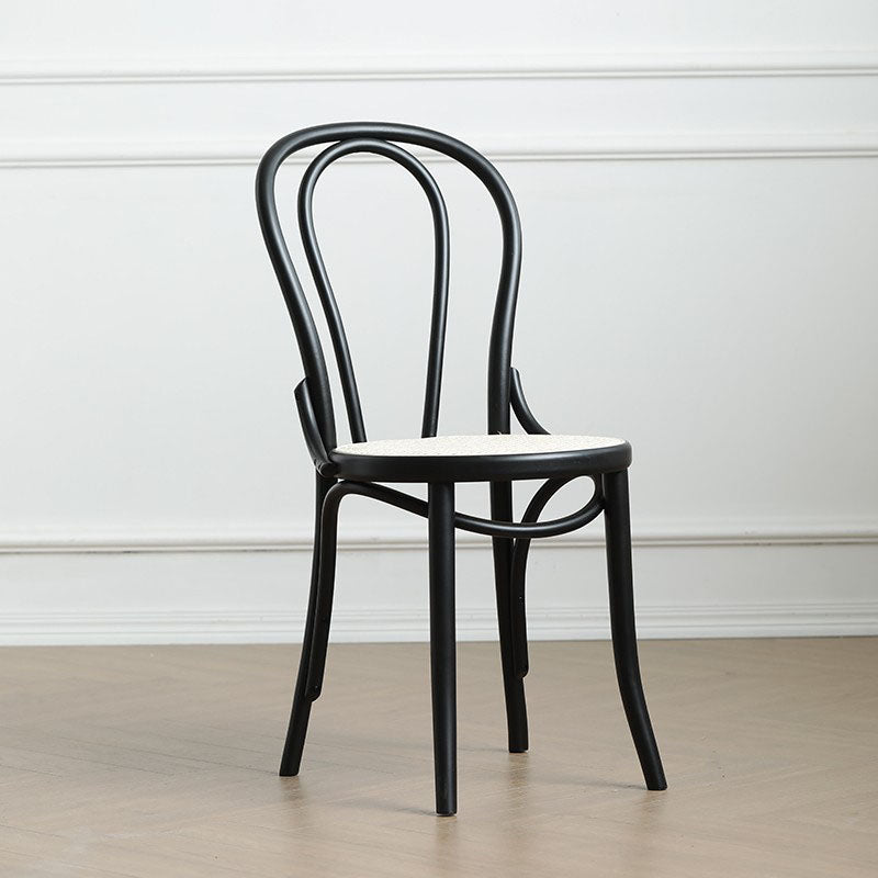 Wood Traditional Kitchen Dining Room Chair Windsor Back Side Chair Gloss Black Wicker & Rattan 1 Piece Clearhalo 'Dining Chairs' 'Dining Tables & Seating' 'dining_chair' 'furn' 'furn_dining_chair' 'Furniture' 'furniture_dining_chair' 'Kitchen & Dining Furniture' 4707865