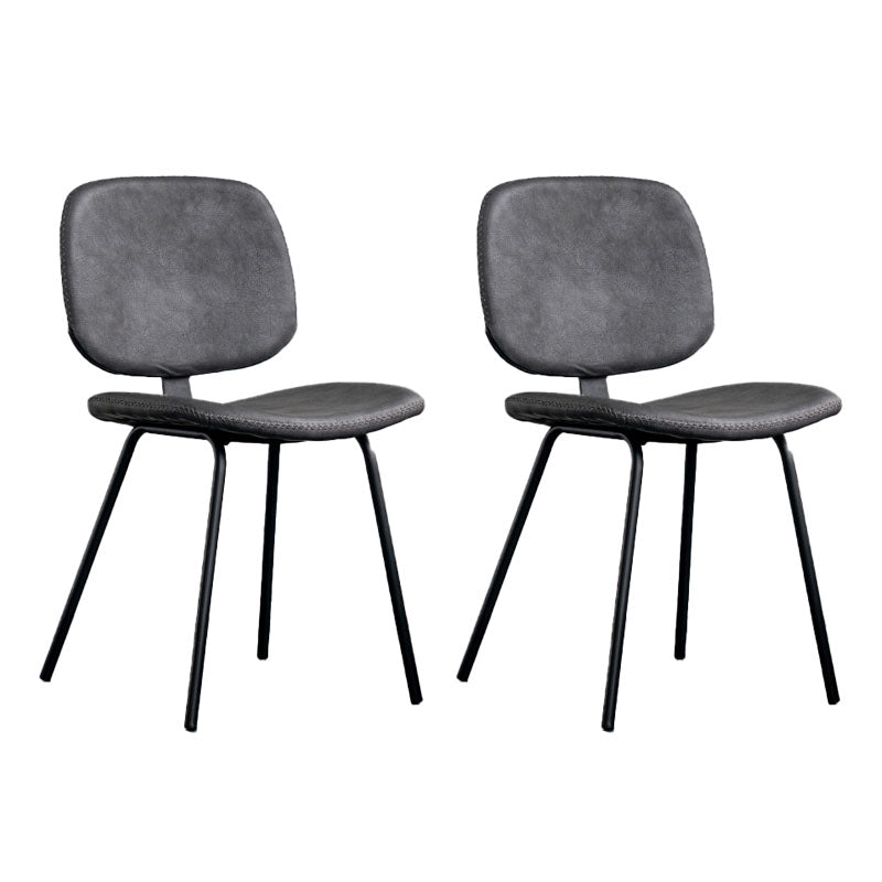 Contemporary Upholstered Open Arm Chair Matte Finish Home Dining Chair Black-Gray 2 Piece Set Clearhalo 'Dining Chairs' 'Dining Tables & Seating' 'dining_chair' 'furn' 'furn_dining_chair' 'Furniture' 'furniture_dining_chair' 'Kitchen & Dining Furniture' 4707870