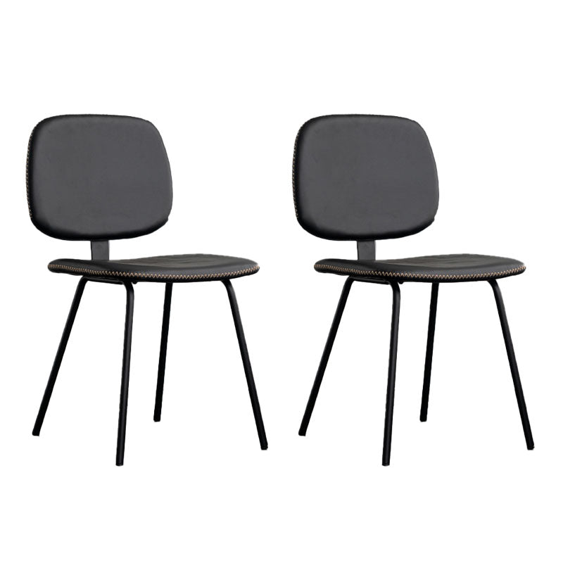 Contemporary Upholstered Open Arm Chair Matte Finish Home Dining Chair Black 2 Piece Set Clearhalo 'Dining Chairs' 'Dining Tables & Seating' 'dining_chair' 'furn' 'furn_dining_chair' 'Furniture' 'furniture_dining_chair' 'Kitchen & Dining Furniture' 4707875