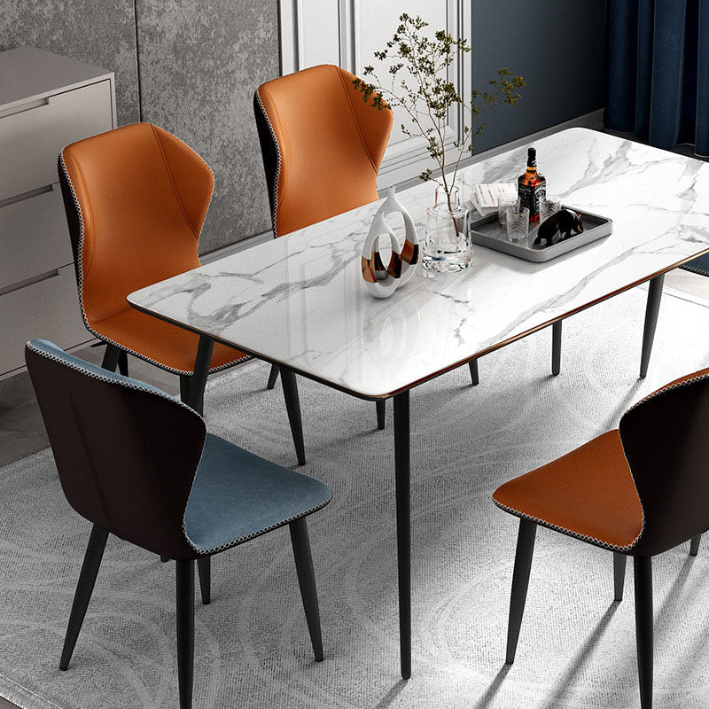 Contemporary Leather Wingback Side Chair Matte Finish Bedroom Dining Chair Clearhalo 'Dining Chairs' 'Dining Tables & Seating' 'dining_chair' 'furn' 'furn_dining_chair' 'Furniture' 'furniture_dining_chair' 'Kitchen & Dining Furniture' 4707899