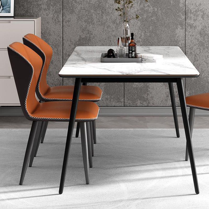 Contemporary Leather Wingback Side Chair Matte Finish Bedroom Dining Chair Clearhalo 'Dining Chairs' 'Dining Tables & Seating' 'dining_chair' 'furn' 'furn_dining_chair' 'Furniture' 'furniture_dining_chair' 'Kitchen & Dining Furniture' 4707903