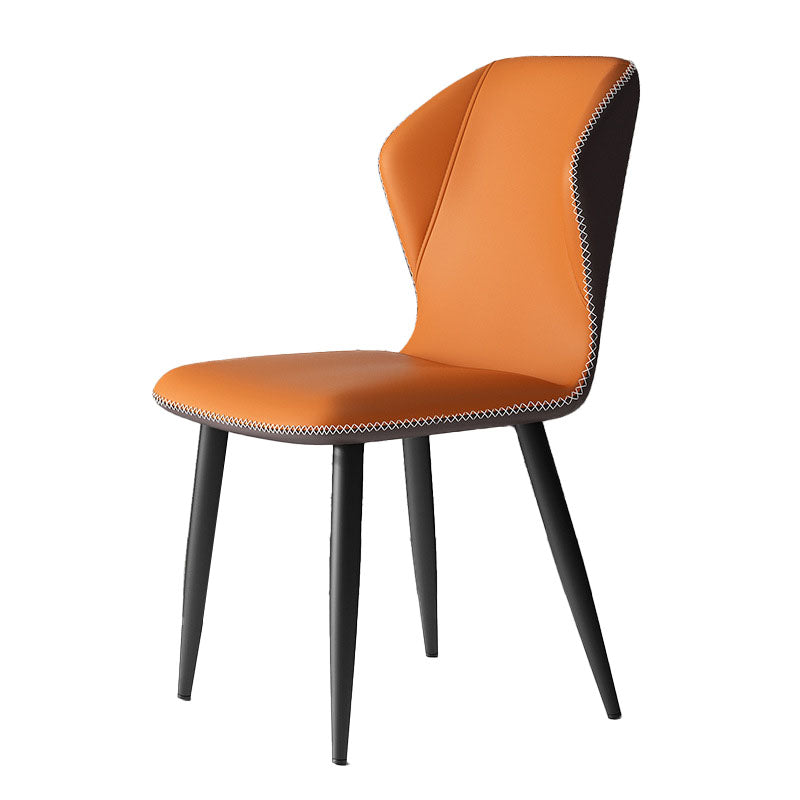 Contemporary Leather Wingback Side Chair Matte Finish Bedroom Dining Chair Clearhalo 'Dining Chairs' 'Dining Tables & Seating' 'dining_chair' 'furn' 'furn_dining_chair' 'Furniture' 'furniture_dining_chair' 'Kitchen & Dining Furniture' 4707904