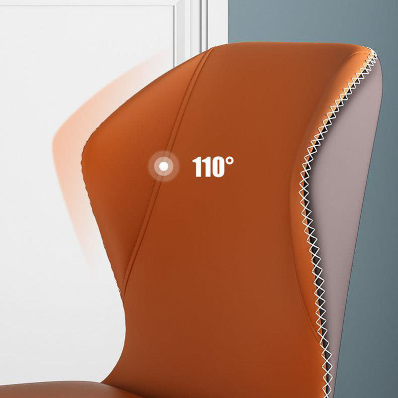 Contemporary Leather Wingback Side Chair Matte Finish Bedroom Dining Chair Clearhalo 'Dining Chairs' 'Dining Tables & Seating' 'dining_chair' 'furn' 'furn_dining_chair' 'Furniture' 'furniture_dining_chair' 'Kitchen & Dining Furniture' 4707907