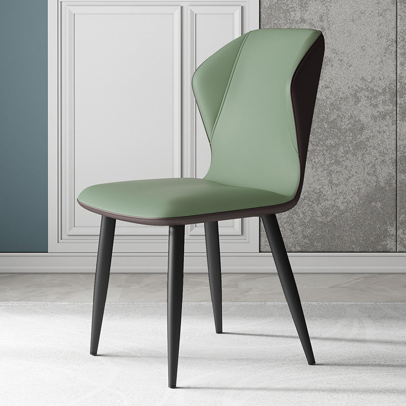 Contemporary Leather Wingback Side Chair Matte Finish Bedroom Dining Chair Green 1 Piece Clearhalo 'Dining Chairs' 'Dining Tables & Seating' 'dining_chair' 'furn' 'furn_dining_chair' 'Furniture' 'furniture_dining_chair' 'Kitchen & Dining Furniture' 4707908