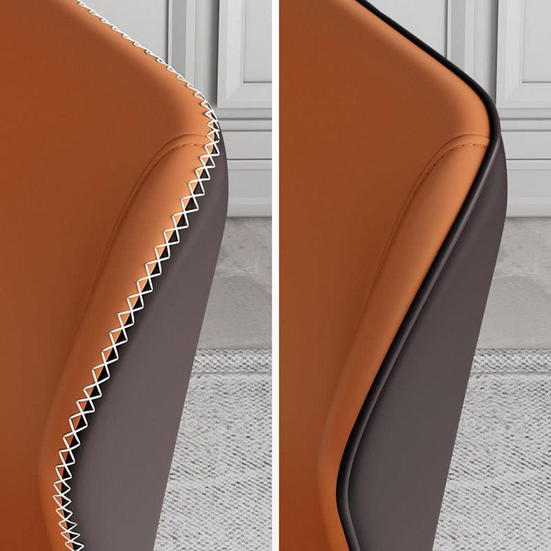 Contemporary Leather Wingback Side Chair Matte Finish Bedroom Dining Chair Clearhalo 'Dining Chairs' 'Dining Tables & Seating' 'dining_chair' 'furn' 'furn_dining_chair' 'Furniture' 'furniture_dining_chair' 'Kitchen & Dining Furniture' 4707909