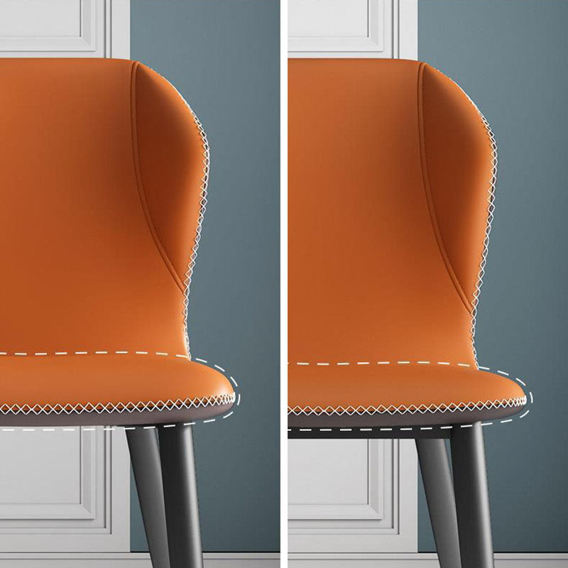 Contemporary Leather Wingback Side Chair Matte Finish Bedroom Dining Chair Clearhalo 'Dining Chairs' 'Dining Tables & Seating' 'dining_chair' 'furn' 'furn_dining_chair' 'Furniture' 'furniture_dining_chair' 'Kitchen & Dining Furniture' 4707910