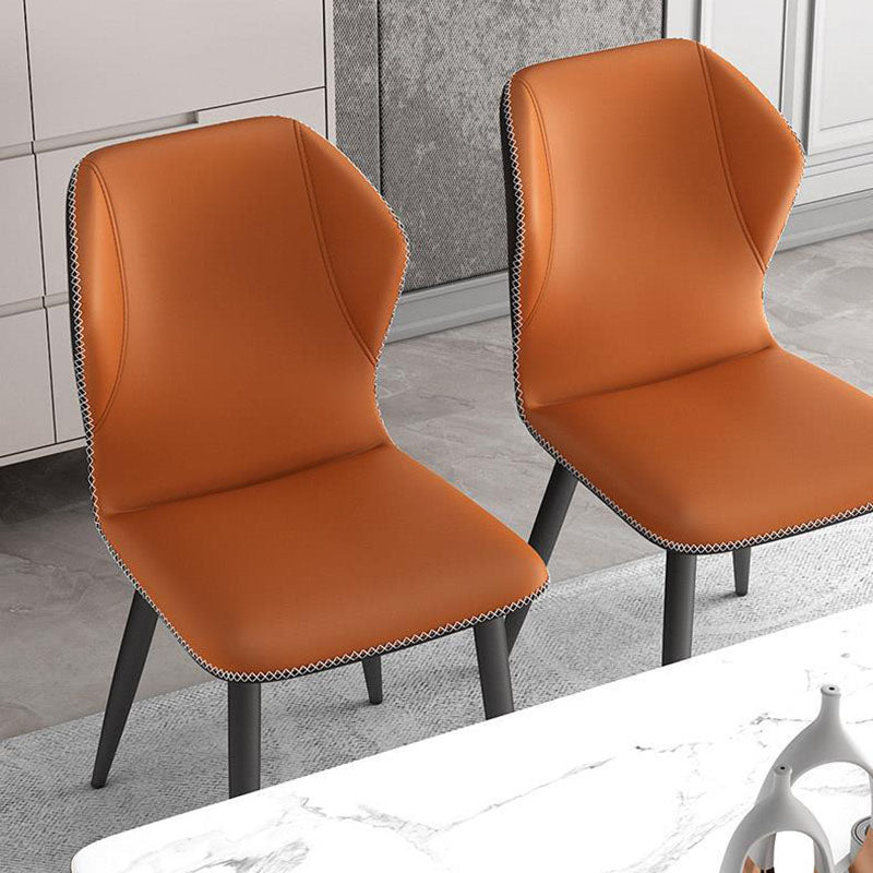 Contemporary Leather Wingback Side Chair Matte Finish Bedroom Dining Chair Clearhalo 'Dining Chairs' 'Dining Tables & Seating' 'dining_chair' 'furn' 'furn_dining_chair' 'Furniture' 'furniture_dining_chair' 'Kitchen & Dining Furniture' 4707915