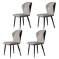 Contemporary Leather Wingback Side Chair Matte Finish Bedroom Dining Chair Pewter 4 Piece Set Clearhalo 'Dining Chairs' 'Dining Tables & Seating' 'dining_chair' 'furn' 'furn_dining_chair' 'Furniture' 'furniture_dining_chair' 'Kitchen & Dining Furniture' 4707922
